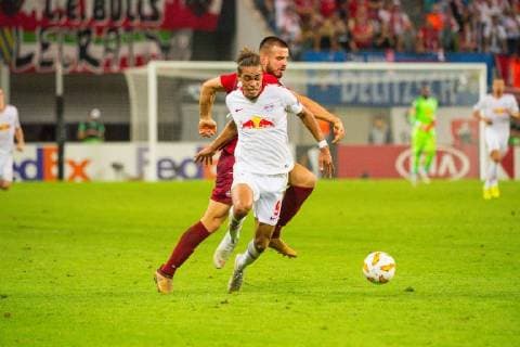 GER, UEFA Europa League, RB Leipzig (GER) vs. FC Salzburg (AUT) 20.09.2018, Red Bull Arena, Leipzig, GER, UEFA Europa League, RB Leipzig (GER) vs. FC Salzburg (AUT), im Bild Yussuf Poulsen ( 9, RB Leipzig),