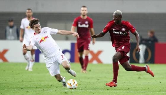 RB Leipzig - Salzburg Fussball Euro League Leipzig, 20.09.2018, Red Bull Arena, Fussball, UEFA Europa League , RB Leipzig (GER) vs. FC Salzburg (AUT) 2:3 (0:2) , Im Bild v.l.: Marcel Sabitzer (7, RB Leipzig) und Amadou Haidara (4, Salzburg). , UEFA Êregulations prohibit any use of photographs as image sequences and or quasi-video. ,