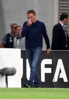 GER, Europa League, Gruppen B, RasenBallsport Leipzig vs FC Salzburg 20.09.18 , Leipzig, Red Bull Arena, GER, Saison 2018 2019, UEFA Europa League, Gruppe B, 1.Spieltag von 6 RasenBallsport Leipzig vs FC Red Bull Salzburg im Bild Trainer Ralf Rangnick (Leipzig) DFL regulations prohibit any use of photographs as image sequences and or quasi-video