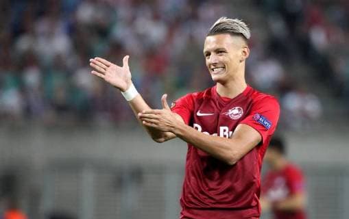 GER, Europa League, Gruppen B, RasenBallsport Leipzig vs FC Salzburg 20.09.18 , Leipzig, Red Bull Arena, GER, Saison 2018 2019, UEFA Europa League, Gruppe B, 1.Spieltag von 6 RasenBallsport Leipzig vs FC Red Bull Salzburg im Bild Hannes Wolf (Salzburg) DFL regulations prohibit any use of photographs as image sequences and or quasi-video