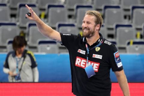 Oliver Roggisch (Sportlicher Leiter, RNL), Einzelbild, Aktion, Action, Freude, freundlich, fröhlich, strahlend, optimistisch, Handball, Champions League, Rhein-Neckar Löwen - HC Meshkov Brest,