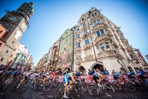 28.09.2018, Innsbruck, AUT, UCI Strassenrad WM 2018, Strassenrennen, U23 Herren, von Kufstein nach Innsbruck (186,2 km), im Bild Tadej Pogacar of Slovenia during the road race of the U23 Herren, from Kufstein to Innsbruck (186,2 km) of the UCI Road World Championships 2018. Innsbruck, Austria on 2018 09 28. Innsbruck