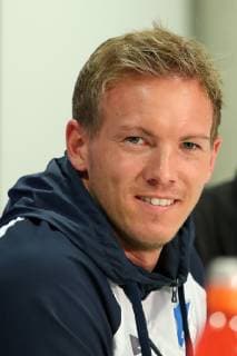 Julian Nagelsmann (Trainer, Cheftrainer, Hoffenheim), Einzelbild, Aktion, Action, Porträt, Portrait, bei der Pressekonferenz, PK, press conference PK Pressekonferenz Pressetermin, Medientermin, Freude, freundlich, fröhlich, strahlend, optimistisch, Fussball, UEFA Champions League, Pressekonferenz TSG 1899 Hoffenheim,