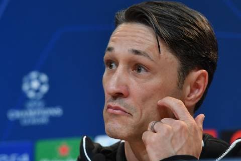 Niko KOVAC (Trainer Bayern Muenchen), skeptisch,Gestik, Einzelbild,angeschnittenes Einzelmotiv,Portraet,Portrait,Porträt. Pressekonferenz FC Bayern Muenchen vor dem Champions League Spiel gegen AEK Athen, Fussball,am 06.11..2018,.