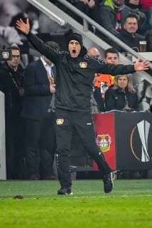 GER, UEFA EL, Bayer 04 Leverkusen (GER) vs. FC Zuerich (SUI) 08.11.2018, BayArena, Leverkusen, Europaleque, Vorrunde, GER, UEFA EL, Bayer 04 Leverkusen (GER) vs. FC Zuerich (SUI), DFL regulations prohibit any use of photographs as image sequences and or quasi-video im Bild picture shows: Heiko Herrlich Trainer (Bayer Leverkusen),regt sich heftig auf, Gestik, Mimik,