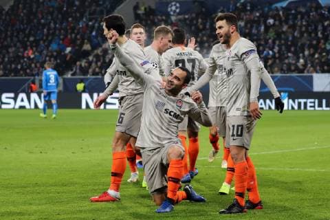 Torschütze Ismaily Goncalves dos Santos (Donezk, 31), jubelt über das Tor zum 0:1, Jubel, Torjubel, Torerfolg, celebrate the goal, goal, celebration, Jubel ueber das Tor, optimistisch, Spielszene, Highlight, Action, Aktion, Fussball, UEFA Champions League, TSG 1899 Hoffenheim - FK Schachtar Donezk,