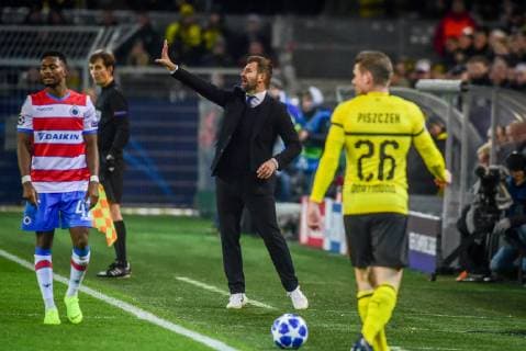 Dortmund, Germany 28.11.2018, UEFA Champions League - 2018 19 Season, Rueckrunde, Gruppenphase, Gruppe A, 5. Spieltag, BV Borussia Dortmund vs. FC Bruegge, Ivan Leko (Trainer-FC Brügge) gestikuliert, gestik, - ( DeFodi520