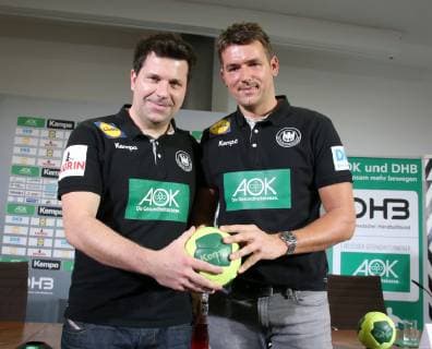 GER, DHB, Handballball WM - PK, 21.12.2018, AOK-Zentrale, Berlin, GER, DHB, Handballball WM - PK, , DHB regulations prohibit any use of photographs as image sequences and or quasi-video im Bild Trainer Christian Prokop, Co-Trainer Alexander Haase,