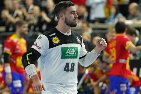 GER, IHF WM 2019, Deutschland (GER) vs Spanien (ESP) 23.01.2019, Lanxess Arena,Koeln, GER, IHF WM 2019, Deutschland (GER) vs Spanien (ESP), im Bild picture shows: Jannik Kohlbacher (GER 48), freut sich ueber sein Tor Torjubel Jubel Jubellauf,