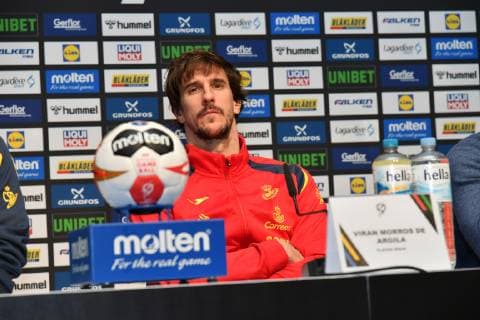 GER, IHF WM 2019, Deutschland (GER) vs Spanien (ESP) 23.01.2019, Lanxess Arena,Koeln, GER, IHF WM 2019, Deutschland (GER) vs Spanien (ESP), im Bild picture shows: Pressekonferenz (PK) nach dem Spiel, Viran Morros (ESP 24),