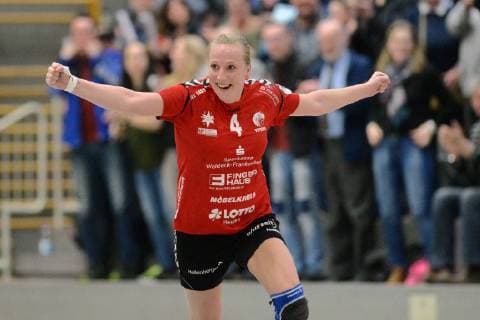 Jubel bei Sabine Heusdens (HSG Bad Wildungen Vipers) ,GER, HSG Bad Wildungen Vipers - HSG Blomberg-Lippe, Handball, 1. Bundesliga Frauen, 16.02.2019, GER, HSG Bad Wildungen Vipers - HSG Blomberg-Lippe, Handball, 1. Liga Frauen, 16.02.2019 Bad Wildungen Copyright: xEIBNER RolandxSippelx EP_RSL
