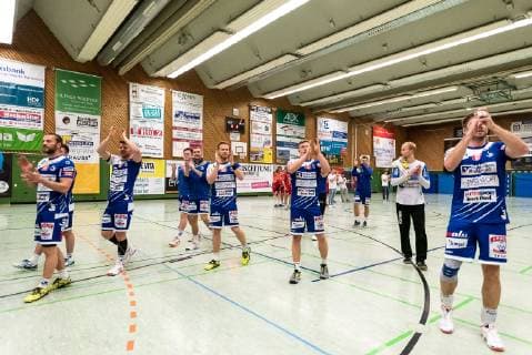 Sigesjubel TV Weilstetten, SG H2Ku Herrenberg vs. TV Weilstetten, Handball, BWOL, Maenner, 23.03.2019, SG H2Ku Herrenberg vs. TV Weilstetten, Handball, BWOL, Maenner, 23.03.2019 Herrenberg Copyright: xFrankx Eibner-Pressefotox EP_wfk