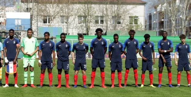 01.04.2019 Belgrade(Serbia) France-Slovakia Uefa U17 U 17 Under-17 European qualifiers men s football France U17 team anthem:Lucien Agoume, Amjhad Nazih ,Brandon Soppy,Jean-Claude Ntenda,Johann Lepenant, Etienne Youte Konkue,Dilane Bakwa,Kelian Nsona Wa Saka,Isaac Lihadji, Nianzou Kouassi,Adil Aouchiche :