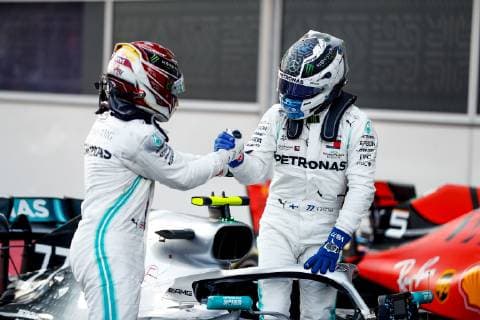 Lewis Hamilton; Valtteri Bottas; Mercedes Grand Prix, formula 1 GP, Baku Aserbaidschan 28.04.2019 Photo:mspb Jerry Andre Lewis Hamilton; Valtteri Bottas; formula 1 GP, Aserbaidschan