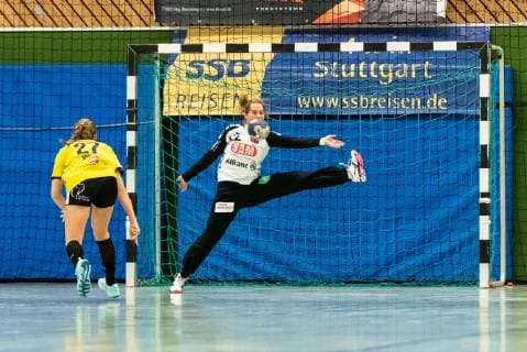 Monika Lide (SG H2Ku Herrenberg Kuties 12), parade haelt, SG H2Ku Herrenberg Kuties vs. HC Roedertal, Handball, 2.Bundesliga, Frauen, HBF, Saison 18 19, 04.05.2019, SG H2Ku Herrenberg Kuties vs. HC Roedertal, Handball, 2.Bundesliga, Frauen, HBF, Saison 18 19, 04.05.2019 Herrenberg Copyright: xEIBNER WolfgangxFrankx EP_WFK