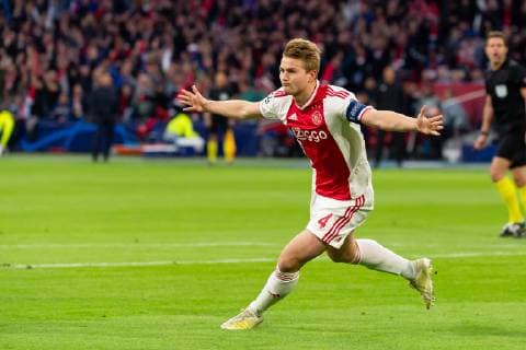 Amsterdam, Netherlands, 08.05.2019, UEFA Champions League - 2018 19 Season, Halbfinale, Semi-finals, 2nd leg, Ajax Amsterdam - Tottenham Hotspur FC, Matthijs de Ligt (Ajax Amsterdam) Torjubel, jubelt nach seinem treffer zum 1:0, celebrates after scoring his team s first goal ( DeFodi001