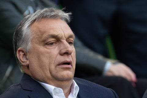 Viktor Orban, Ministerpräsident von Ungarn, auf der Zuschauertribüne; Porträt, Einzelbild, 18.05.2019, Budapest, Fußball, Frauen, UEFA Women s Champions League, Olympique Lyon - FC Barcelona, Barca