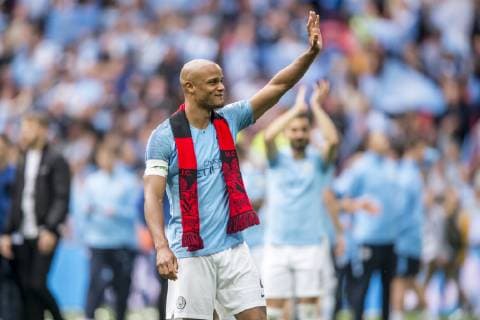 Vincent Kompany of Manchester City celebrates during The FA Cup Final match between Manchester City and Watford at Wembley Stadium, London, England on 18 May 2019. Copyright: xSalvioxCalabresex 24040062