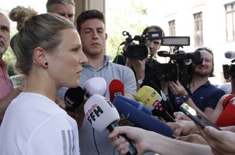 03.06.2019, xcex, GER, Frankfurt am Main, Villa Kennedy, Frauenfussball, Nationalmannschaft, DFB, DFB Frauen, FIFA WM, Die DFB Frauen starten von Frankfurt aus zur WM nach Frankreich Nationalspielerin Svenja Huth im Interview mit Medienvertretern