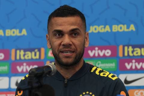 Fußball, Copa America, Nationalteam Brasilien Pressekonferenz Training of the Brazilian Team in Salvador SALVADOR, BA - 16.06.2019: TRAINING OF THE BRAZILIAN TEAM IN SALVADOR - Daniel Alves, player of the Brazilian national team, Nationalteam and PSG, at a press conference, PK, Pressekonferenz at the Hotel Deville in Salvador, Bahia, Brazil. (Photo: Tiago Caldas Fotoarena) x1748553x TiagoxCaldas