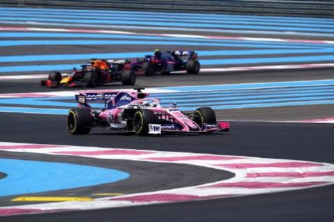 Le Castellet, France, 21.06.2019, Formel 1, Formula 1, French Grand Prix, Sergio Perez (MEX 11), Sportpesa Racing Point F1 Team, Max Verstappen (NEL 33), Aston Martin Red Bull Racing, Alexander Albon (GBR 23), Red Bull Toro Rosso Honda ( Defodi-09-506-033568