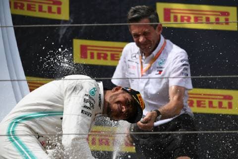 June 23, 2019 - Le Castellet, Provance, France, France - English five time World Champions Lewis Hamilton of German team Mercedes-AMG Petronas Motosport driving his single-seater Mercedes W10 during the 60th edition of the French GP, 8th stage of the Formula 1 World Championship, WM, Weltmeisterschaft in Circuit Paul Ricard, in Le Castelett, France, on June 23, 2019. French GP - Race And Podium Ceremony - ZUMAn230 20190623_zaa_n230_239 Copyright: xAndreaxDiodatox