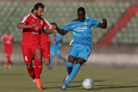 Fussball Champions League 2019 - 2020 9.7.2019, Fussball Europa League, UEFA Champions League, 2019-2020, Qualifikation, Runde 1, Luxemburg, Stade Josy Barthel, Luxemburg (LUX) - F91 Dudelange, Düdelingen, - FC Valletta (MLT) vl: Steve Borg (Kapitän Valletta 4) - Bertino Cabral Barbosa (Düdelingen 11)