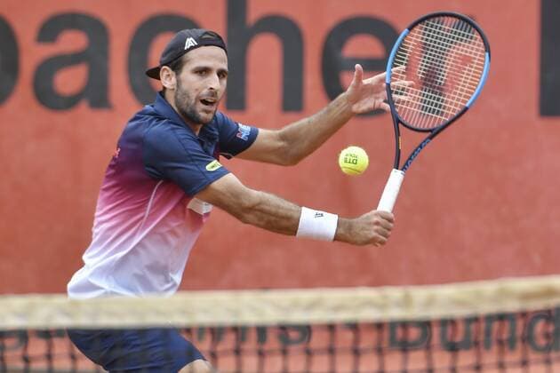 GER, Tennis-Point-Bundesliga, 1BL, Badwerk Gladbacher HTC 1 vs. TK GW Mannheim 1 11.08.2019, An den Holter Sportstätten, Moenchengladbach, GER, Tennis-Point-Bundesliga, 1BL, Badwerk Gladbacher HTC 1 vs. TK GW Mannheim 1, im Bild Adrian Menendez ESP (Badwerk Gladbacher HTC 1)