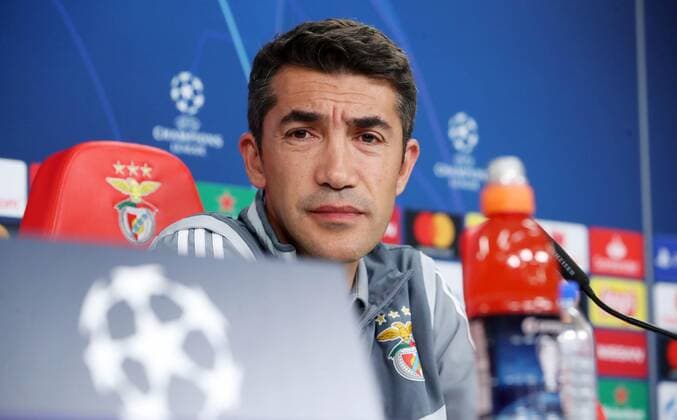 RB Leipzig - Pressekonferenz Fussball Champions League Lissabon, 16.09.2019, Est‡dio da Luz, Fussball, UEFA Champions League, Gruppe G, 1.Spieltag , Benfica Lissabon vs. RB Leipzig , Pressekonferenz am Vortag des Spieles. , Im Bild; Trainer Bruno Lage (Benfica) , UEFA regulations prohibit any use of photographs as image sequences and or quasi-video