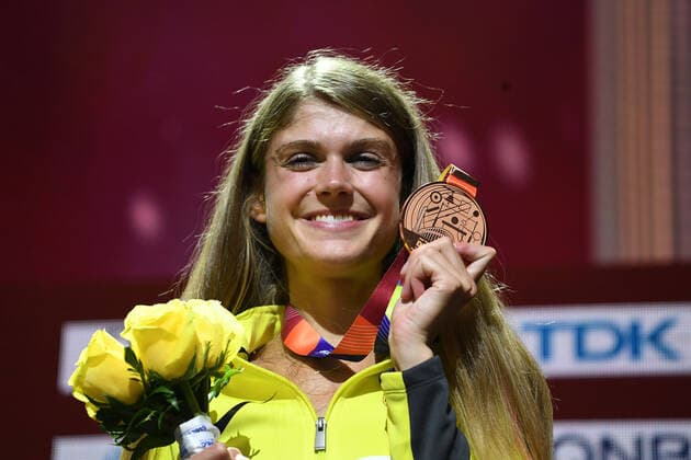 Sport Bilder des Tages Doha, IAAF, Leichtathletik, athletics, Track and Field, World athletics Championships 2019 Doha, Leichtathletik WM 2019 Doha, 27.09-06.10.2019, Khalifa International Stadium Doha, 5000m Frauen Finale Konstanze Klosterhalfen Deutschland,Bronzemedaille