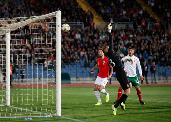 Marcus Rashford of England scores past Plamen LLiev of Bulgaria during the UEFA EURO, EM, Europameisterschaft,Fussball 2020 Qualifying match at the Vasil Levski National Stadium, Sofia. Picture date: 14th October 2019. Picture credit should read: David Klein Sportimage EDITORIAL USE ONLY. No use with unauthorised audio, video, data, fixture lists, club league logos or live services. Online in-match use limited to 120 images, no video emulation. No use in betting, games or single club league player publications. SPI-0253-0053