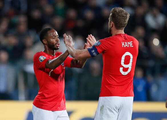 Raheem Sterling of England celebrates his second EnglandÕs fifth during the UEFA EURO, EM, Europameisterschaft,Fussball 2020 Qualifying match at the Vasil Levski National Stadium, Sofia. Picture date: 14th October 2019. Picture credit should read: David Klein Sportimage EDITORIAL USE ONLY. No use with unauthorised audio, video, data, fixture lists, club league logos or live services. Online in-match use limited to 120 images, no video emulation. No use in betting, games or single club league player publications. SPI-0253-0139
