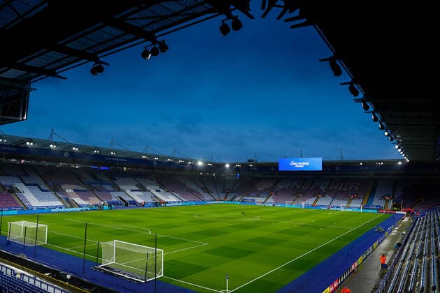 9th November 2019; King Power Stadium, Leicester, Midlands, England; English Premier League Football, Leicester City versus Arsenal; Poppy motifs are pictured on the stands at The King Power Stadium as part of Remembrance Day commemorations - Strictly Editorial Use Only. No use with unauthorized audio, video, data, fixture lists, club league logos or live services. Online in-match use limited to 120 images, no video emulation. No use in betting, games or single club league player publications ActionPlus12185918 GrahamxWilson