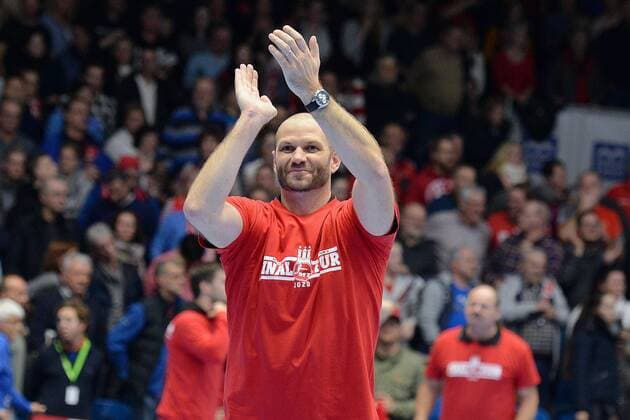 Jubel bei Heiko Grimm (Trainer MT Melsungen) nach dem Sieg , GER, MT Melsungen - Fuechse Berlin, Handball, DHB Pokal, 03.12.2019, GER, MT Melsungen - Fuechse Berlin, Handball, DHB Pokal Maenner, 03.12.2019 Kassel Copyright: xSippel xEibner-Pressefotox EP_rsl