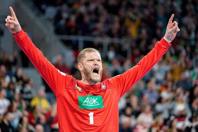 Johannes Bitter (Jogi Bitter, Torwart, Deutschland, 1), Einzelbild, Aktion, Action, Jubel, jubeln, jubelt, celebration, Freude, zuversichtlich, optimistisch, Spielszene, Action, Aktion, 04.01.2020, Mannheim (Deutschland), Handball, Länderspiel, Deutschland - Island