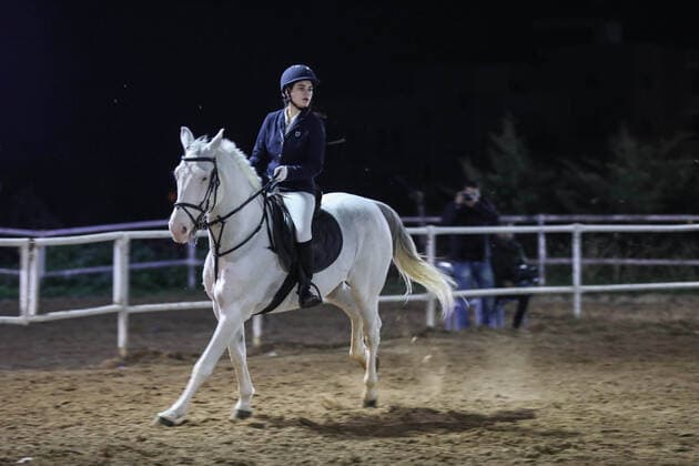 February 27, 2020, Gaza City, Gaza Strip, Palestinian Territory: Palestinian competitors ride their horses during the first championship in jump barriers for the year 2020, on February 27, 2020 Middle East News - February 27, 2020 - ZUMAap3_ 97337258st Copyright: xMahmoudxAjjourx
