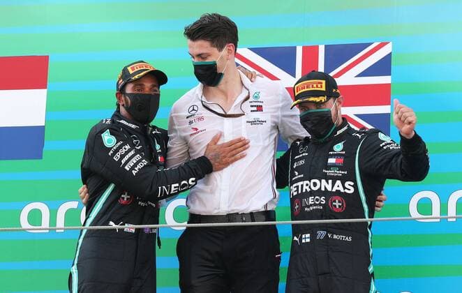 Motorsports: FIA Formula One World Championship, WM, Weltmeisterschaft 2020, Grand Prix of Spain Motorsports: FIA Formula One World Championship 2020, Grand Prix of Spain, 44 Lewis Hamilton (GBR, Mercedes-AMG Petronas Formula One Team), Michael Sansoni, 77 Valtteri Bottas (FIN, Mercedes-AMG Petronas Formula One Team),