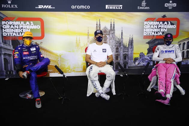 Motorsports: FIA Formula One World Championship, WM, Weltmeisterschaft 2020, Grand Prix of Italy Motorsports: FIA Formula One World Championship 2020, Grand Prix of Italy, 55 Carlos Sainz (ESP, McLaren F1 Team), 10 Pierre Gasly (FRA, Scuderia AlphaTauri Honda), 18 Lance Stroll (CAN, BWT Racing Point F1 Team),