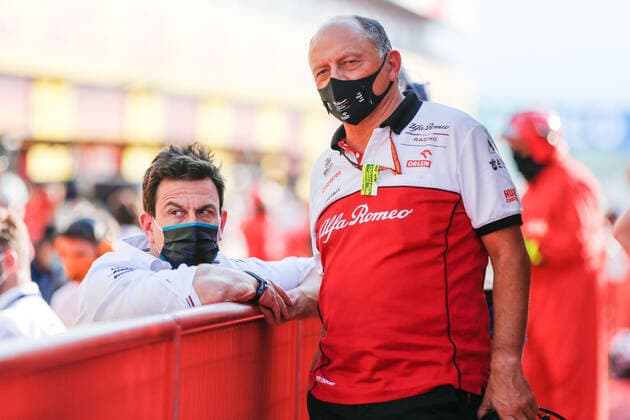 VASSEUR Frederic (fra), Team Principal of Alfa Romeo Racing ORLEN, WOLFF Toto (aut), Team Principal & CEO Mercedes AMG F1 GP, portrait during the Formula 1 Pirelli Gran Premio Della Toscana Ferrari 1000 2020, 2020 Tuscan Grand Prix, from September 11 to 13, 2020 on the Autodromo Internazionale del Mugello, in Scarperia e San Piero, near Florence, Italy - FORMULE 1 : Grand prix de Toscane - Course - Mugello - Scarperia e San Piero - 13 09 2020 DPPI PANORAMIC 00120019__AV_8236