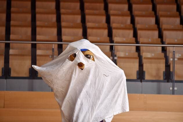 Geisterspiele, Maskottchen, mascot ZUFFI als Gespenst, GER, Basketball, Bundesliga, BBL, BG Goettingen - Syntainics MBC, 12.12.2020, Basketball, Bundesliga, BBL, BG Goettingen -Syntainics MBC, 12.12.2020 Goettingen Copyright: xSippel xEibner-Pressefotox EP_rsl