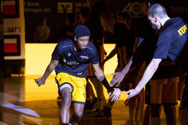 Isaiah Crawley (Tigers Tübingen, 53)1 ¨¨¨Tigers Tübingen vs. Eisbären Bremerhaven, 2. Basketball, Bundesliga, Pro A, Barmer 2 Basketball, Spieltag 17, Spielzeit 2020 2021, 23.01.2021, ¨¨ Tigers Tübingen - Eisbären Bremerhaven, Basketball, 2. Bundesliga, Barmer 2 Basketball, Spieltag 17, Spielzeit 2020 2021, 23.01.2021 Rottenburg am Neckar Copyright: xNinaxSander xEibnerxPressefotoxIx EP_NSR