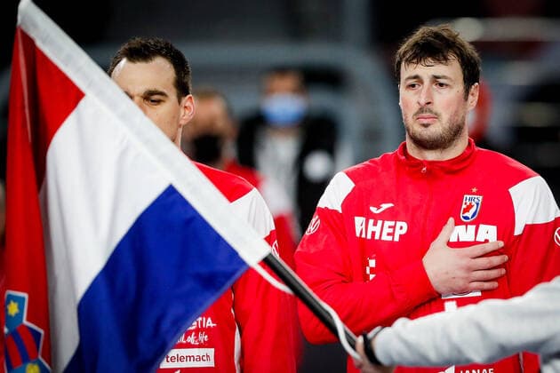 Marino MARIC (3), Domagoj DUVNJAK (5) during the IHF World Championship, WM, Weltmeisterschaft 2021 Egypt, Main Round, Argentina vs Croatia, Cairo Stadium Hall 1, Cairo, Egypt, 23.01.2021, Copyright: xJozoxCabrajax xkolektiffx
