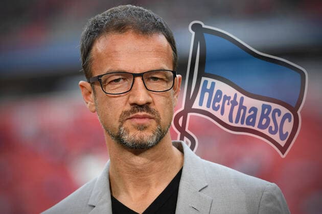 FOTOMONTAGE; Bericht: Bobic weit oben auf der Hertha-Wunschliste. Archivfoto: Fredi BOBIC (Vorstand Eintracht Frankfurt), Einzelbild,angeschnittenes Einzelmotiv,Portraet,Portrait,PortrÅ t. Fussball 1. Bundesliga, 34.Spieltag,Spieltag34, Deutscher Meister, FC Bayern Muenchen (M) - Eintracht Frankfurt (F) 5-1,,am 18.05.2019 in Muenchen A L L I A N Z A R E N A, DFL REGULATIONS PROHIBIT ANY USE OF PHOTOGRAPHS AS IMAGE SEQUENCES AND OR QUASI-VIDEO. Â
