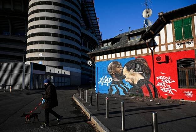 Mandatory Credit: Photo by Mattia Ozbot BPI Shutterstock (11804188e) A general view of the stadium AC Milan v Manchester United, ManU UEFA Europa League Round of 16 2nd Leg, Football, Giuseppe Meazza Stadoum, Milan, Italy - 18 Mar 2021 AC Milan v Manchester United, UEFA Europa League Round of 16 2nd Leg, Football, Giuseppe Meazza Stadoum, Milan, Italy - 18 Mar 2021 Copyright: xMattiaxOzbot BPI Shutterstockx 11804188e