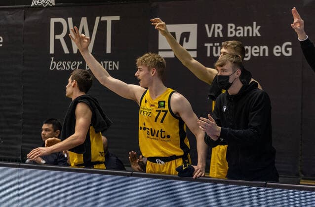 Timo Lahnmüller (Tigers Tübingen, 77)¨¨Tigers Tübingen vs. Wiha Panthers Schwenningen, 2. Basketball, Bundesliga, Pro A, Barmer 2 Basketball, Spieltag 7, Spielzeit 2020 2021, 20.03.2021, ¨¨ Tigers Tübingen - Wiha Panthers Schwenningen, Basketball, 2. Bundesliga, Barmer 2 Basketball, Spieltag 7, Spielzeit 2020 2021, 20.03.2021 Rottenburg am Neckar Copyright: xDennisxDuddek xEibnerxPressefotox EP_DDU