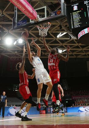 Marko Krstanovic (MBC) und Jajuan Johnson (Muenchen) GER, FC Bayern Basketball vs. Mitteldeutscher BC, Basketball, BBL, Saison 2020 2021, 23.03.2021, GER, FC Bayern Basketball vs. Mitteldeutscher BC, Basketball, BBL, Saison 2020 2021, 23.03.2021, Muenchen Copyright: xMarcelxEngelbrechtx Eibner-Pressx EP_met