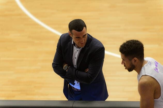 Roel MOORS (Trainer Cheftrainer Headcoach BG Goettingen) ; Rasta Vechta vs BG Göttingen, Basketball, easyCredit BBL Bundesliga, 27.03.2021, 25. Spieltag, Saison 2020 2021 ; Copyright: xErikxHillmer EIBNERx EP_ehr Rasta Vechta vs BG Göttingen, Basketball, easyCredit BBL Bundesliga, 27.03.2021, 25. Spieltag, Saison 2020 2021 Vechta Copyright: xErikxHillmer EIBNERx EP_ehr