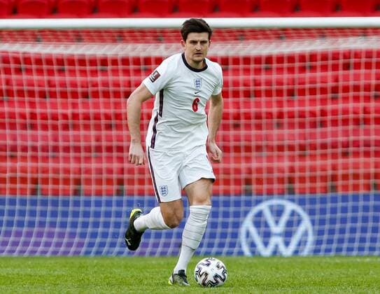 Mandatory Credit: Photo by Nikola Krstic BPI Shutterstock (11832717w) Harry Maguire of England Albania v England, FIFA World Cup, WM, Weltmeisterschaft, Fussball Qualifying Group I, Football, Arena Kombetare, Tirana, Albania - 28 Mar 2021 Albania v England, FIFA World Cup Qualifying Group I, Football, Arena Kombetare, Tirana, Albania - 28 Mar 2021 Copyright: xNikolaxKrstic BPI Shutterstockx 11832717w