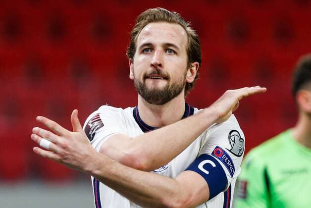 Mandatory Credit: Photo by Nikola Krstic BPI Shutterstock (11832717ct) Harry Kane of England Albania v England, FIFA World Cup, WM, Weltmeisterschaft, Fussball Qualifying Group I, Football, Arena Kombetare, Tirana, Albania - 28 Mar 2021 Albania v England, FIFA World Cup Qualifying Group I, Football, Arena Kombetare, Tirana, Albania - 28 Mar 2021 Copyright: xNikolaxKrstic BPI Shutterstockx 11832717ct