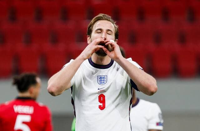 Mandatory Credit: Photo by Nikola Krstic BPI Shutterstock (11832717cx) Harry Kane of England Albania v England, FIFA World Cup, WM, Weltmeisterschaft, Fussball Qualifying Group I, Football, Arena Kombetare, Tirana, Albania - 28 Mar 2021 Albania v England, FIFA World Cup Qualifying Group I, Football, Arena Kombetare, Tirana, Albania - 28 Mar 2021 Copyright: xNikolaxKrstic BPI Shutterstockx 11832717cx